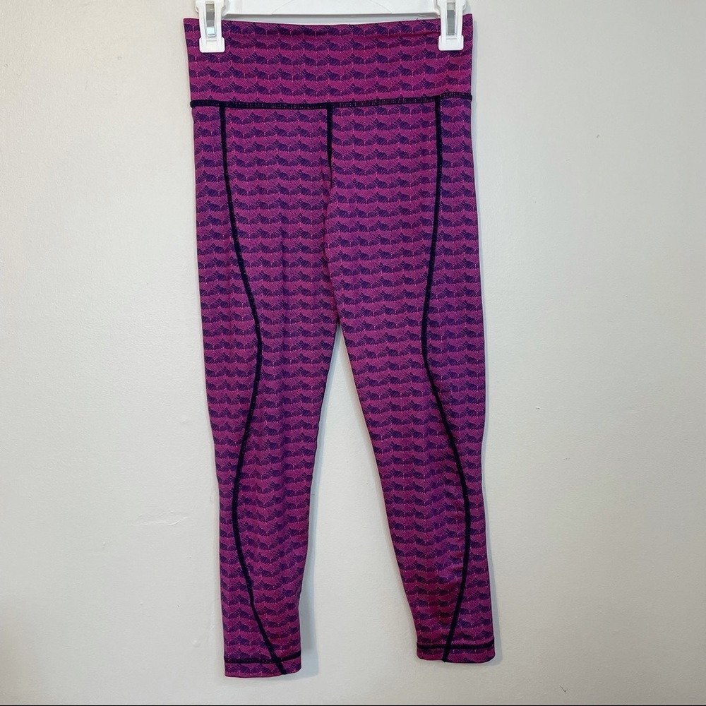 Vineyard Vines Whale Tail Purple Pink Performance Leggings Sz XS